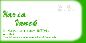 maria vanek business card